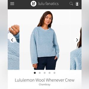 Lululemon Wool Whenever Crew Savannah, RARE, size 4, Great Condition